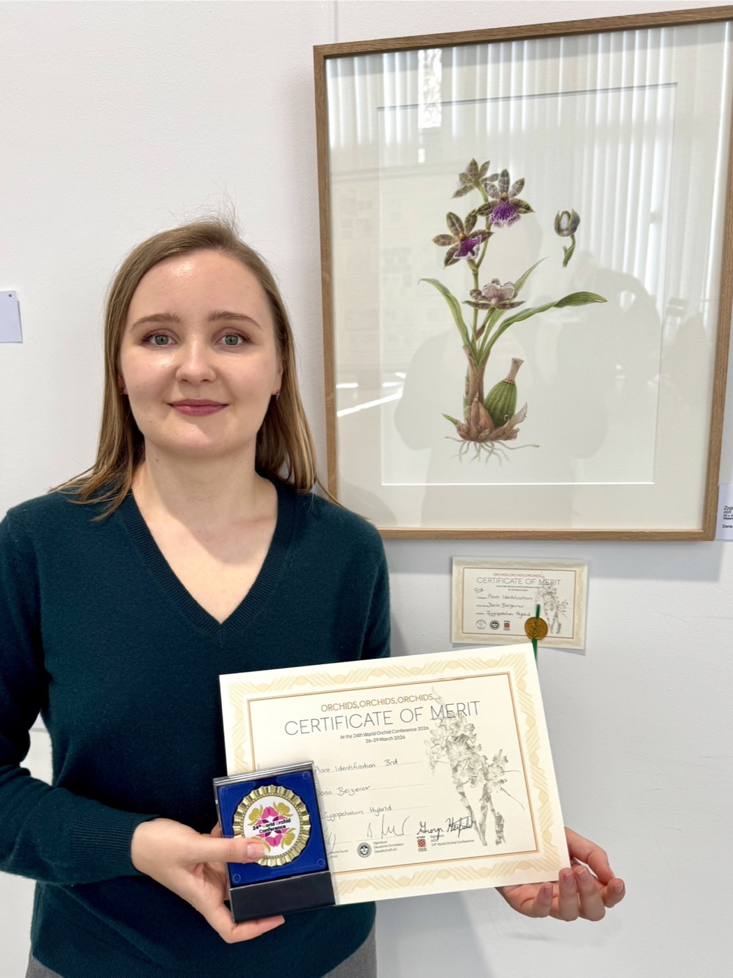 Zygopetalum Hybrid — Close-up detail, watercolour by Daria